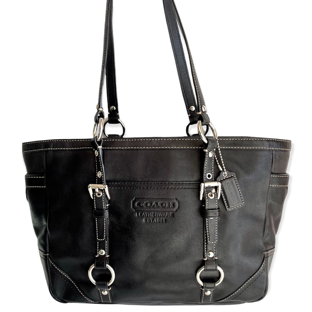 COACH East West Leather Gallery Tote Bag